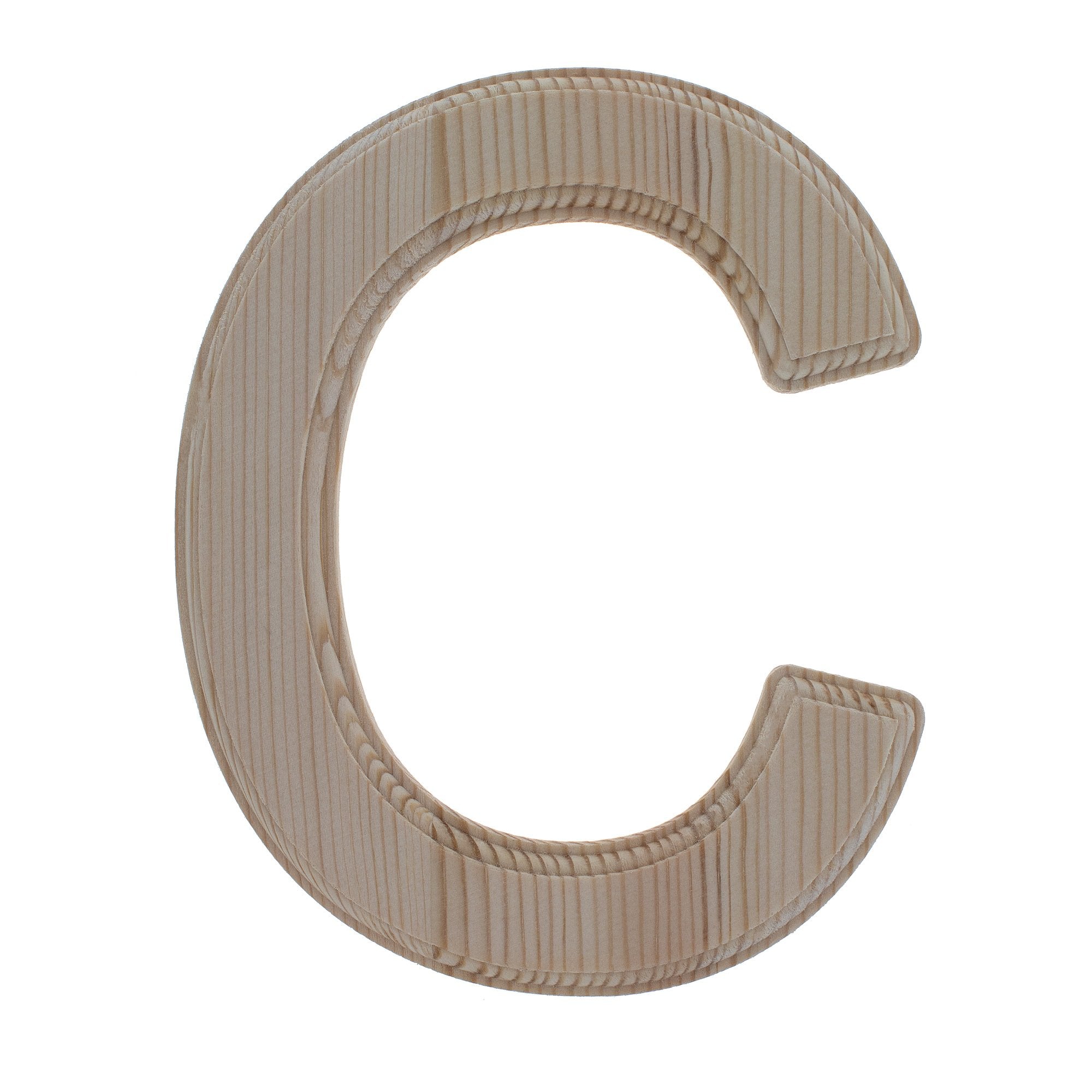 Unfinished Wooden Arial Font Letter C (6.25 Inches) in Beige color