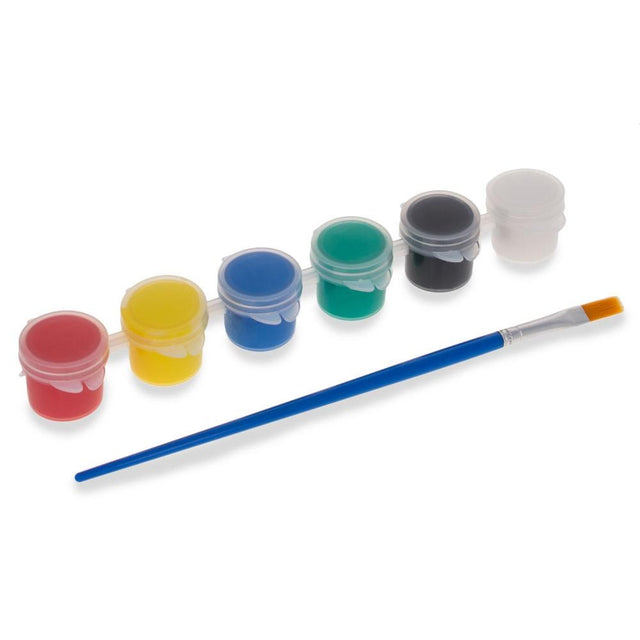 6 Acrylic Paints with Paintbrush 5ml in  color