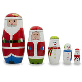 Set of 5 Unfinished Wooden Nesting Dolls DIY Craft Blanks for Painting 6 Inches , dimensions in inches:  x  x