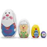 Set of 4 Unpainted Wooden Nesting Eggs Craft 5.25 Inches ,dimensions in inches: 5.25 x 5.25 x