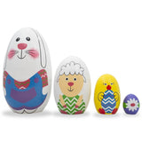 Set of 4 Unpainted Wooden Nesting Eggs Craft 5.25 Inches , dimensions in inches: 5.25 x 5.25 x