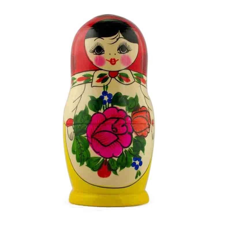 Unfinished Wooden Nesting Doll DIY Craft Blank for Painting 6.75 Inches , dimensions in inches: 6.75 x 6.75 x