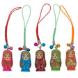 Set of 5 Wooden Dolls Matryoshka Key Chain Charms 1.5 Inches in Multi color,  shape