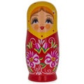 Matryoshka Wooden Nesting Doll Piggy Bank 6.5 Inches in Red color
