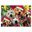 It's Christmas! Smiling Dogs Greeting Card in Multi color Rectangular
