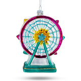 Ferris Wheel Glass Christmas Ornament in Multi color,  shape