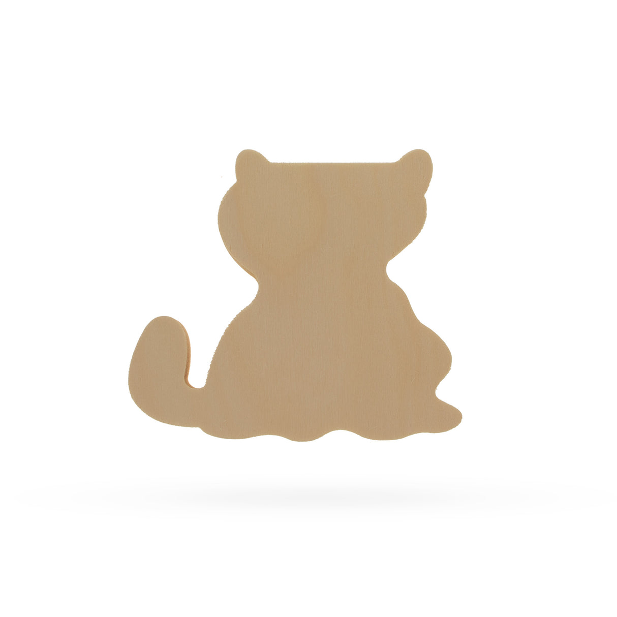 Wood Unfinished Wooden Cat Shape Cutout DIY Craft 5.5 Inches in Beige color