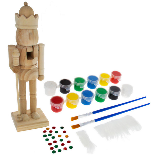 Unfinished Wooden Nutcracker DIY Craft Kit 10 Inches by BestPysanky
