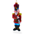 Nutcracker Soldier Glass Christmas Ornament in Red color