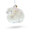 Dazzling White Sparkling Bunny - Sparkling  Blown Glass Christmas Ornament in White color,  shape