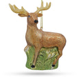 White-Tailed Deer - Handcrafted Blown Glass Christmas Ornament in Brown color,  shape