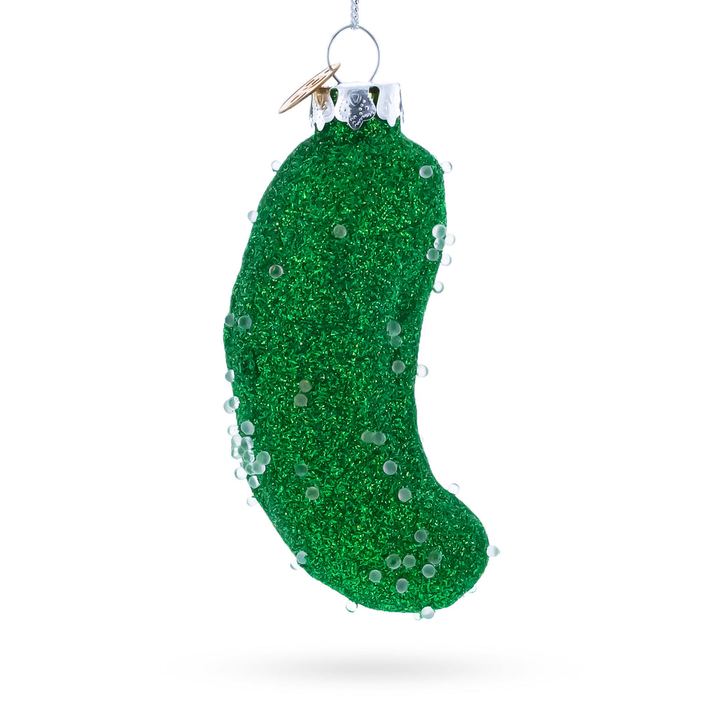 Salted Pickle Glass  Christmas Ornament in Green color Figurine