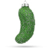 Glass Salted Pickle Glass - Detailed Blown Glass Christmas Ornament in Green color