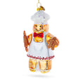 Baking Gingerbread Man Blown Glass Christmas Ornament in Brown color