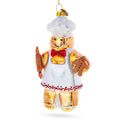 Baking Gingerbread Man Glass Christmas Ornament in Brown color Figurine