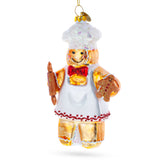 Baking Gingerbread Man Blown Glass Christmas Ornament in Brown color