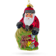 Glass Santa with Gift-Filled Bag - Festive Blown Glass Christmas Ornament in Multi color
