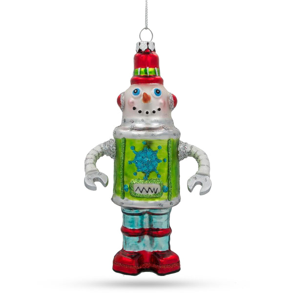 Whimsical Robot - Captivating Blown Glass Christmas Ornament by BestPysanky