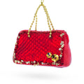 Red Purse Glass Christmas Ornament in Red color Figurine