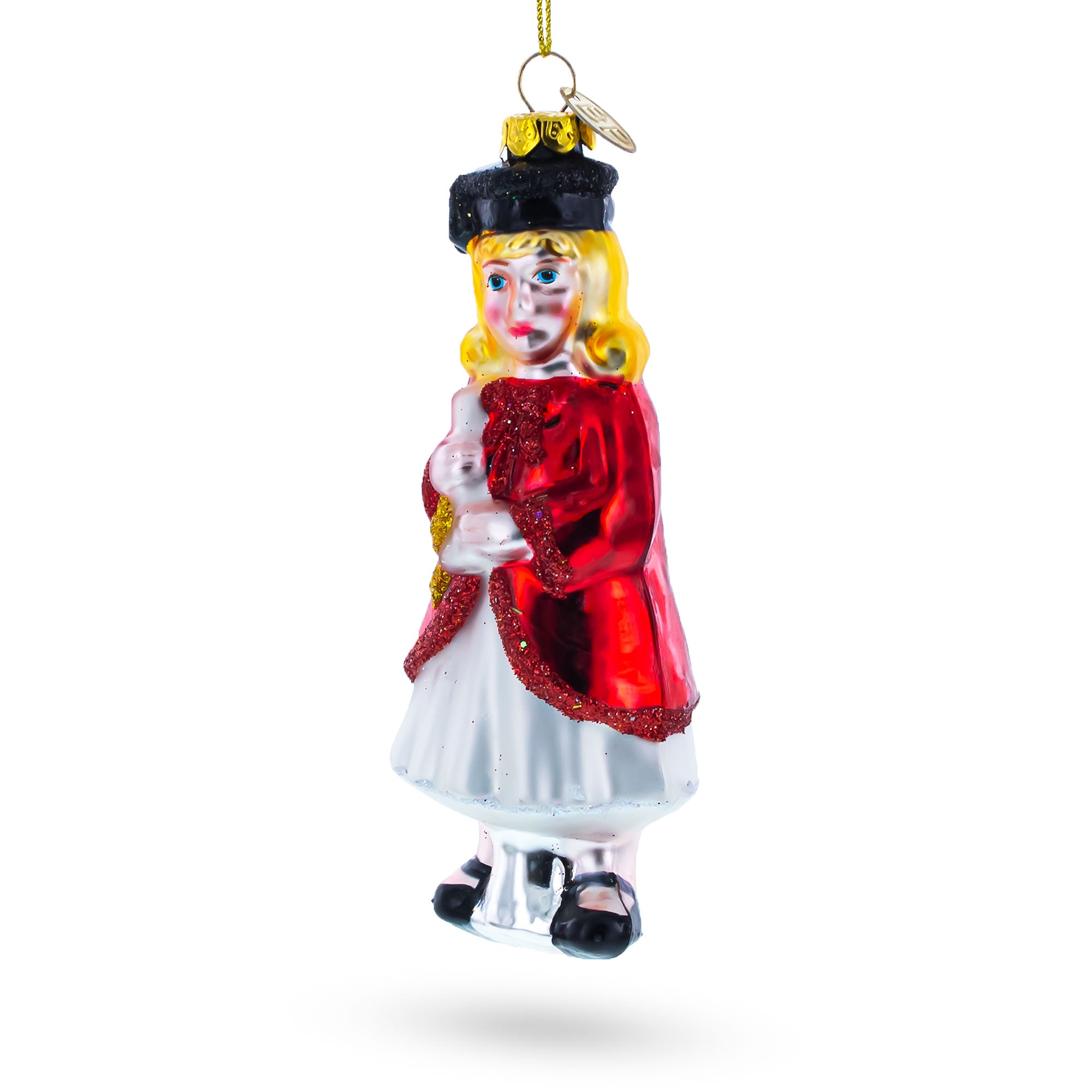 Proud Graduate Holding a Diploma Glass Christmas Ornament in Red color Figurine