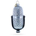 Silver Microphone Glass Christmas Ornament in Silver color Figurine