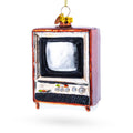 Nostalgic Retro Classic TV Glass Christmas Ornament in Brown color Figurine