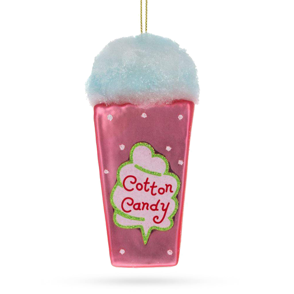 Glass Sweet Cotton Candy Delight - Blown Glass Christmas Ornament in Pink color
