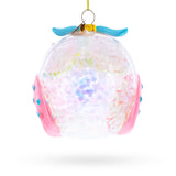 Sage Wise Owl Blown Glass Christmas Ornament , dimensions in inches: 3.3 x 3 x
