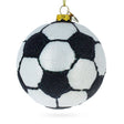 Sporty Soccer / Football Blown Glass Christmas Ornament in Multi color Round