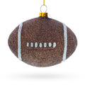Sparkly Football Glass Christmas Ornament in Brown color Figurine