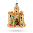 Beachy Sand Castle - Blown Glass Christmas Ornament in Multi color,  shape