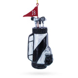 Sporty Golf Bag with Clubs Blown Glass Christmas Ornament in Multi color