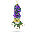 Mardi Gras Mask Glass Christmas Ornament in Purple color Figurine