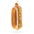 Hot Dog Glass Christmas Ornament in Brown color Figurine