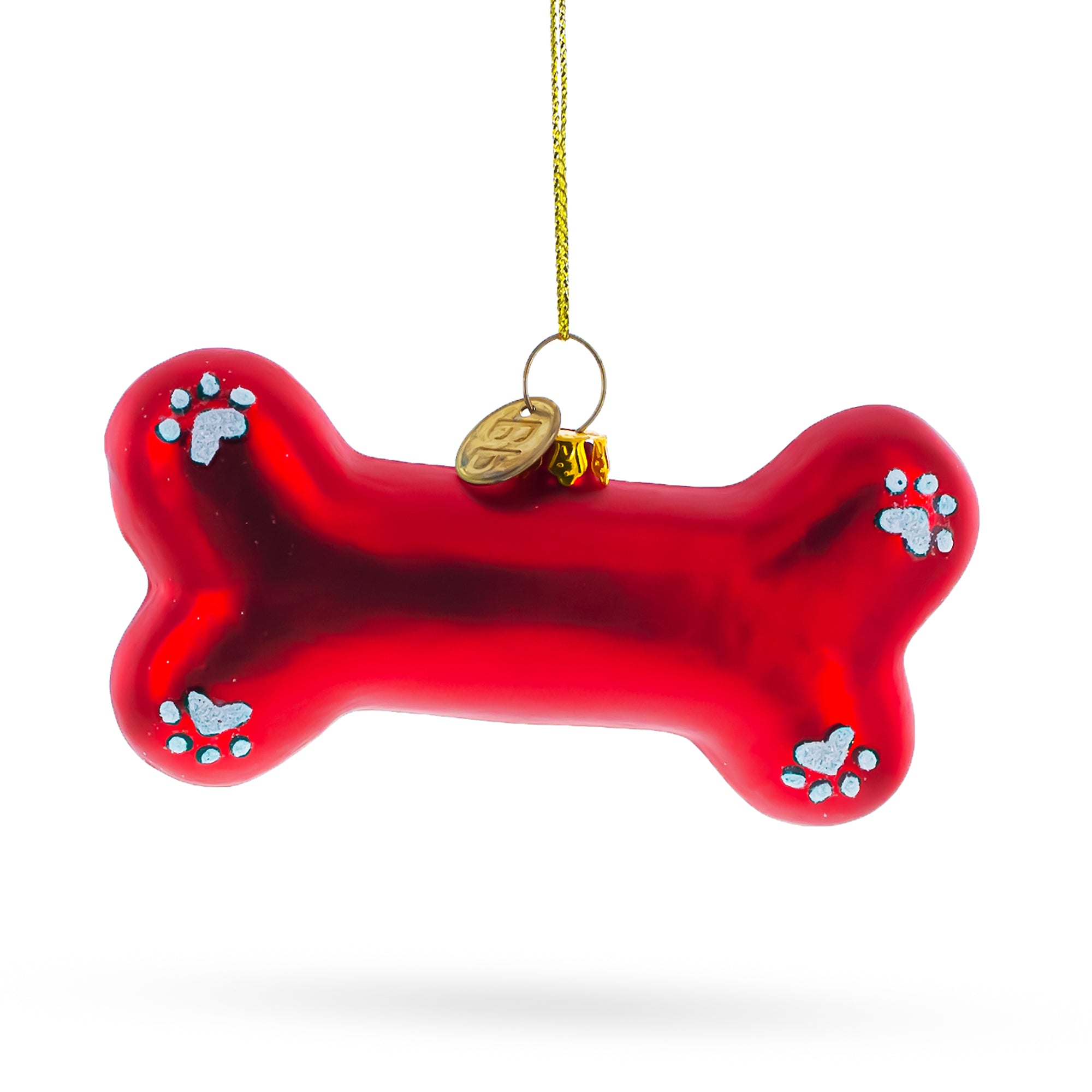 Red Bone Glass Christmas Ornament in Red color Figurine