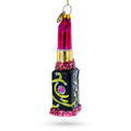 Red Lipstick Glass Christmas Ornament in Pink color Figurine