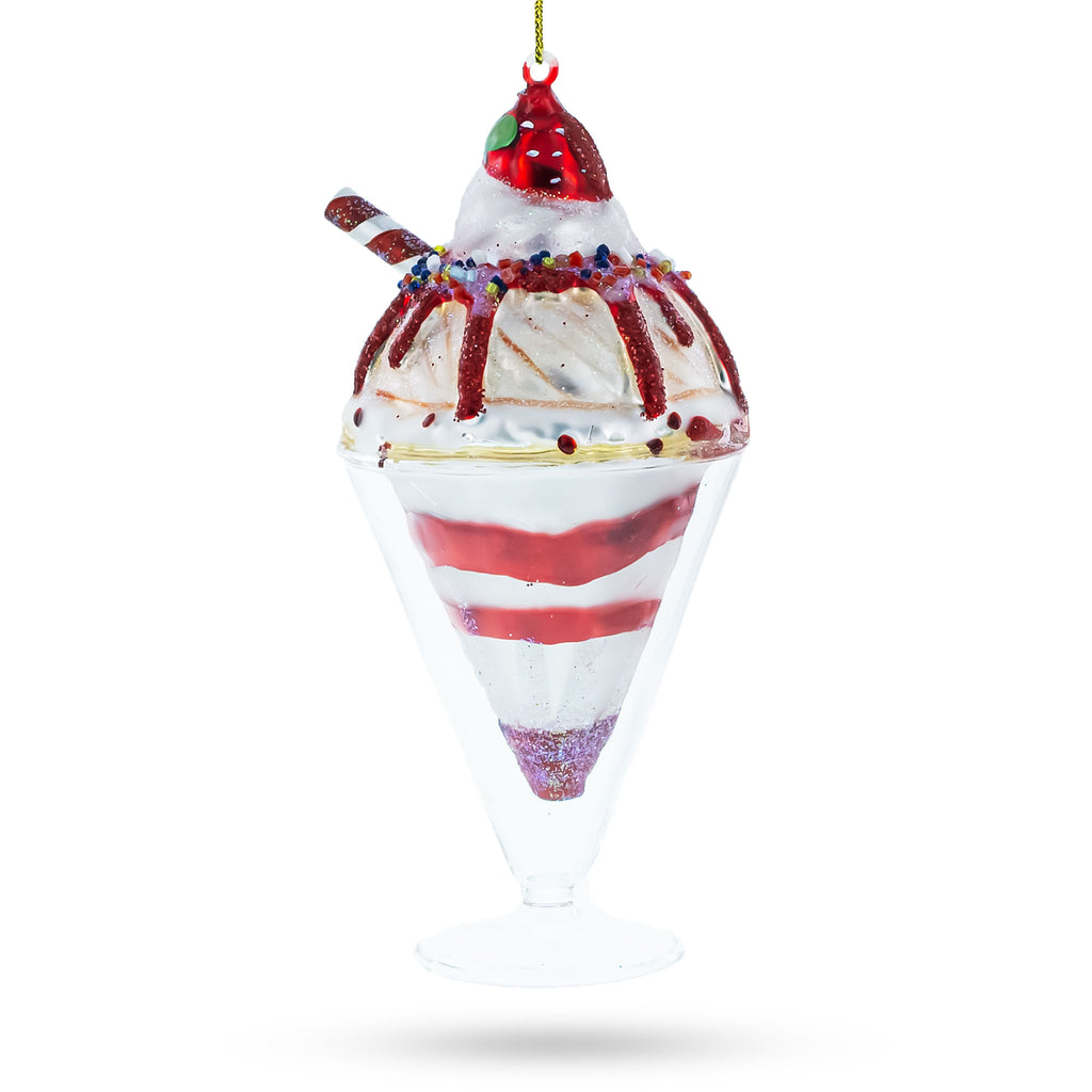 Dessert Cake Glass Christmas Ornament in Clear color Figurine