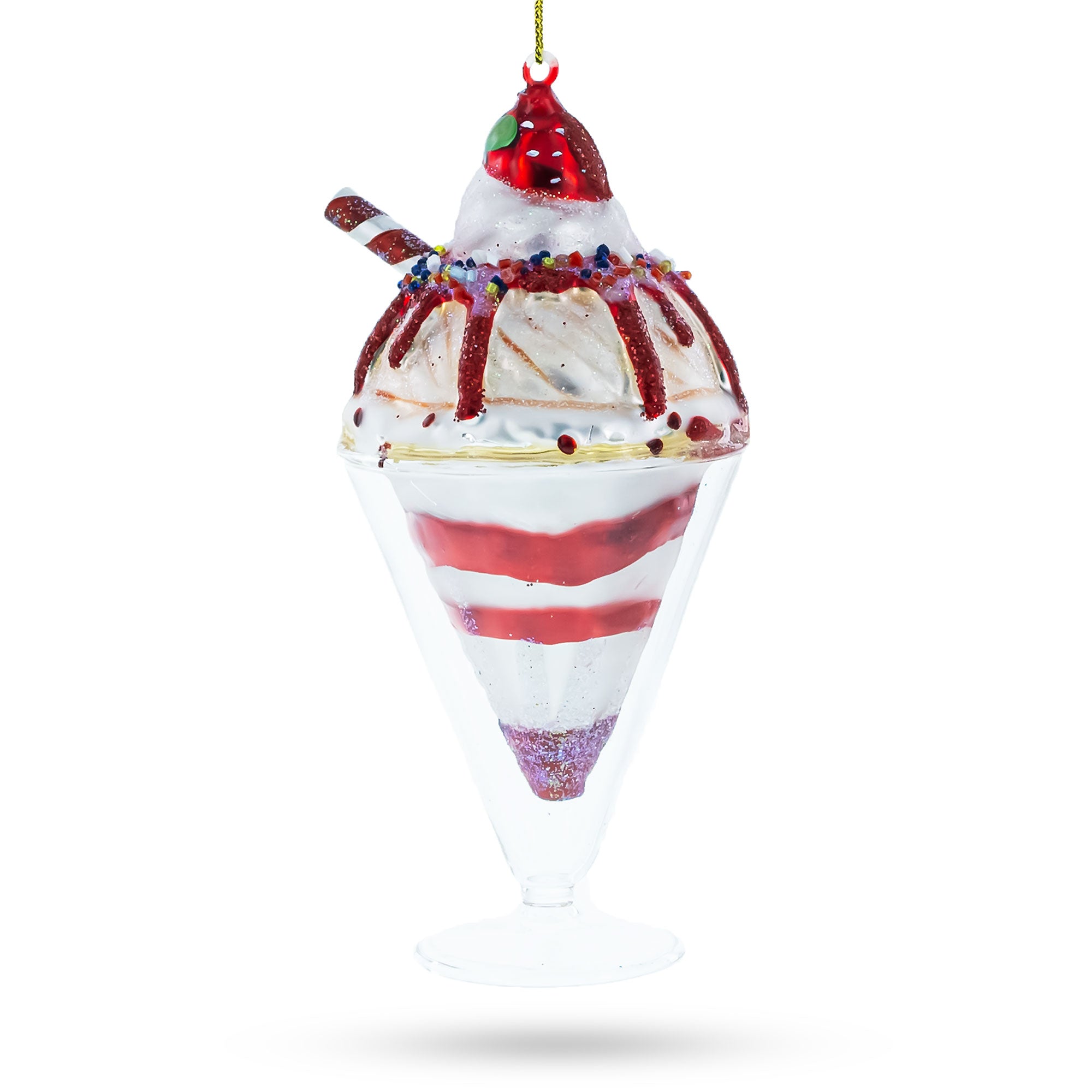 Dessert Cake Glass Christmas Ornament in Clear color Figurine