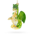 Flying Dragon Glass Christmas Ornament in Green color Figurine