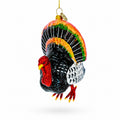 Gobbler Turkey for Thanksgiving and Holiday Decor Glass Christmas Ornament in Black color Figurine
