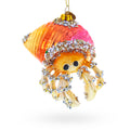 Orange Crab Glass Christmas Ornament in Orange color Figurine