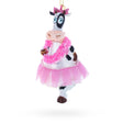Whimsical Dancing Cow in Pink Blown Glass Christmas Ornament in Multi color Figurine