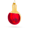 Ping-Pong Paddle Glass Christmas Ornament in Yellow color Figurine