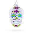 White Skull Glass Christmas Ornament in White color