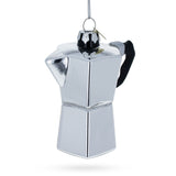 Espresso Maker Coffe Lover Glass Ornament Glass Christmas Ornament in Silver color