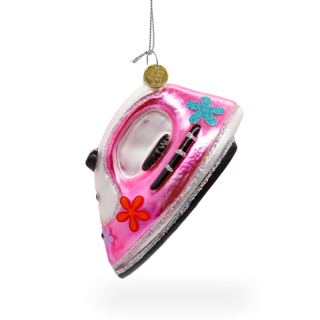 Elegant Pink Iron Blown Glass Christmas Ornament in Pink color