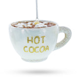 Cozy Hot Cocoa Cup - Blown Glass Christmas Ornament in Multi color,  shape