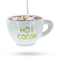 Hot Cocoa Cup Glass Christmas Ornament in White color Figurine