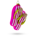 Pink Flip Flops Slippers Glass Christmas Ornament in Pink color Figurine