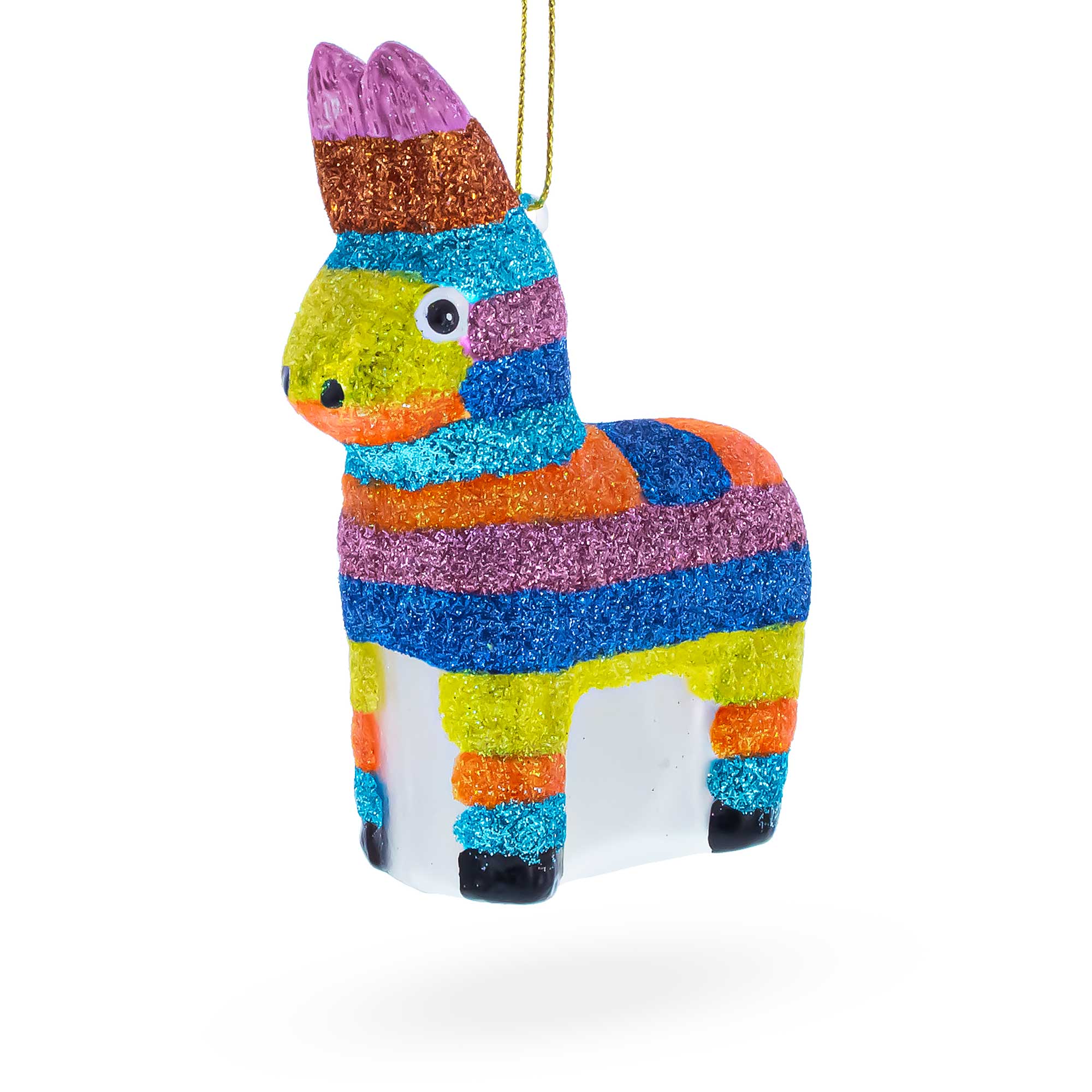Donkey Pinata Glass Christmas Ornament in Multi color Figurine